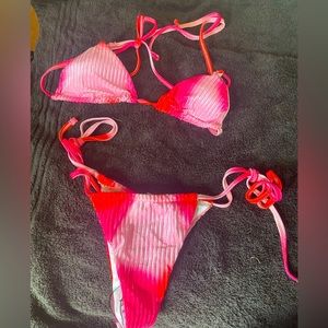 New. Pink and red multi color bikini